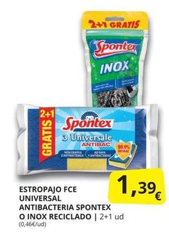 Oferta de Spontex - Estropajo Fce Universal Antibacteria O Inox Reciclado por 1,39€ en Supermercados MAS