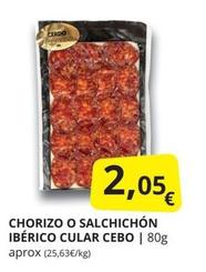 Oferta de Chorizo O Salchichón Ibérico Cular Cebo por 2,05€ en Supermercados MAS