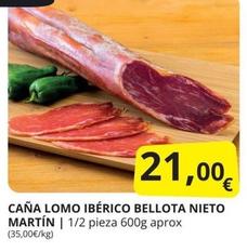 Oferta de Nieto Martín - Caña Lomo Ibérico Bellota por 21€ en Supermercados MAS