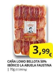 Oferta de La Abuela Faustina - Caña Lomo Bellota 50% Ibérico  por 3,99€ en Supermercados MAS