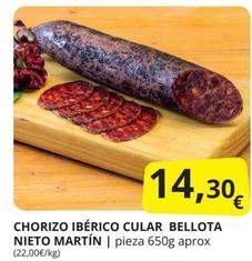 Oferta de Chorizo por 14,3€ en Supermercados MAS