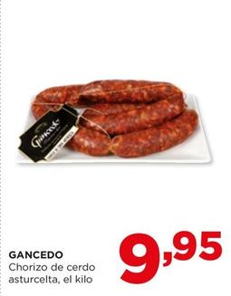 Oferta de Gancedo - Chorizo De Cerdo Asturcelta por 9,95€ en Alimerka