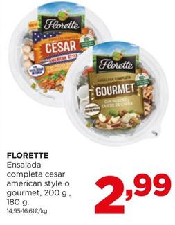 Oferta de Florette - Ensalada Completa Cesar American Style O Gourmet, por 2,99€ en Alimerka