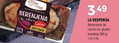 Oferta de La Despensa - Berenjena De Carne Sin Gluten Bandeja por 3,49€ en Coviran