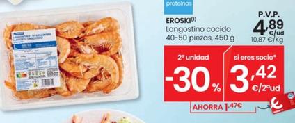Oferta de Eroski - Langostino Cocido 40-50 Piezas por 4,89€ en Eroski