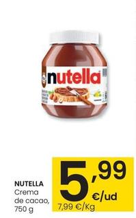 Oferta de Nutella - Crema De Cacao por 5,99€ en Eroski