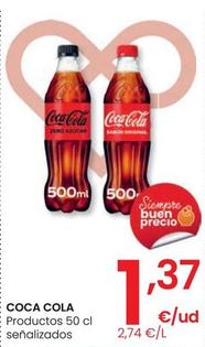 Oferta de Coca-cola - Productos por 1,37€ en Eroski