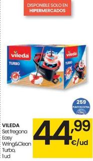 Oferta de Vileda - Set Fregona Easy Wring&clean Turbo por 44,99€ en Eroski