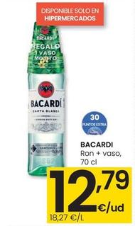 Oferta de Bacardi - Ron + Vaso por 12,79€ en Eroski