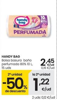 Oferta de Handy Bag - Bolsa Basura Bano Perfumada 80% por 2,45€ en Eroski