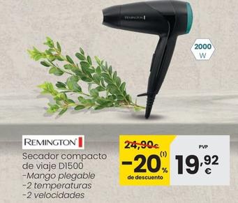 Oferta de Remington - Secador Compacto De Viaje D1500 por 19,92€ en Eroski