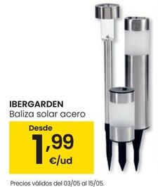 Oferta de Ibergarden - Baliza Solar Acero por 1,99€ en Eroski