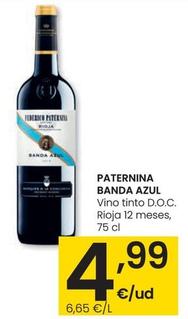 Oferta de Paternina - Banda Azul Vino Tinto D.o.c. Rioja 12 Meses por 4,99€ en Eroski