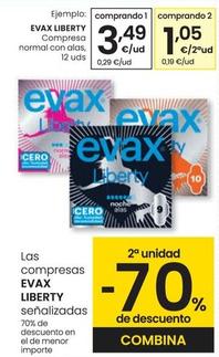 Oferta de Evax - Compresa Normal Con Alas por 3,49€ en Eroski