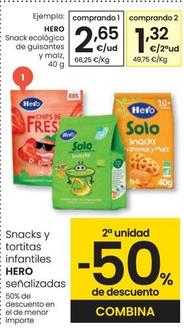 Oferta de Hero - Snack Ecologico De Guisantes Y Maiz por 2,65€ en Eroski