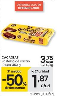 Oferta de Cacaolat - Pastelito De Cacao por 3,75€ en Eroski