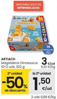Oferta de Artiach - Magdalena Dinosaurus por 3€ en Eroski
