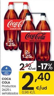 Oferta de Coca-cola - Productos 2x1.25L Senalizados por 2,4€ en Eroski