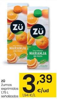 Oferta de Zu - Zumos Exprimidos por 3,39€ en Eroski