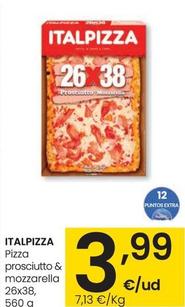 Oferta de Italpizza - Pizza Prosciutto & I Mozzarella 26x38 por 3,99€ en Eroski