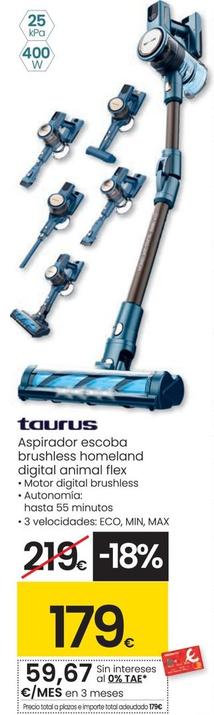Oferta de Taurus - Aspirador Escoba Brushless Homeland por 179€ en Eroski