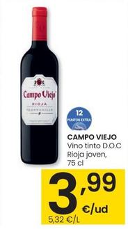 Oferta de Campo Viejo - Vino Tinto D.o.c Rioja Joven por 3,99€ en Eroski