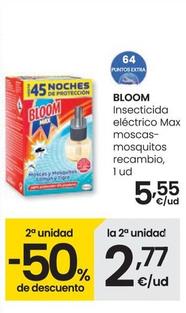 Oferta de Bloom - Insecticida Eléctrico Max Moscas- Mosquitos Recambio por 5,55€ en Eroski