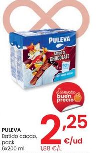 Oferta de Puleva - Batido Cacao Pack 6x200 Ml por 2,25€ en Eroski