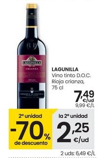 Oferta de Lagunilla - Vino Tinto D.o.c Rioja Crianza por 7,49€ en Eroski