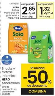 Oferta de Hero - Snack Y Tortitas Infantiles por 2,65€ en Eroski