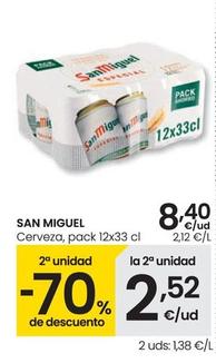 Oferta de San Miguel - Cerveza por 8,4€ en Eroski