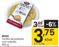 Oferta de Benis - Tortilla De Patatas Con Cebolla por 3,75€ en Eroski