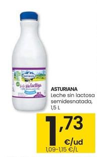 Oferta de Asturiana - Leche Sin Lactosa Semidesnatada por 1,73€ en Eroski