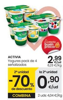 Oferta de Activia - Yogures Pack De 4 Senalizados por 2,99€ en Eroski