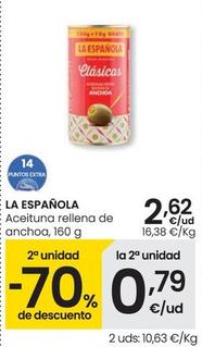 Oferta de La Espanola - Aceituna Rellena De Anchoa por 2,62€ en Eroski