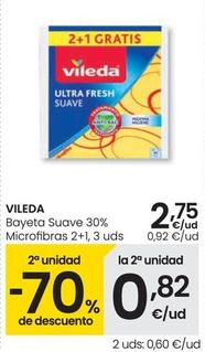 Oferta de Vileda - Bayeta Suave 30% Microfibras 2+1 por 2,75€ en Eroski