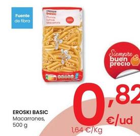 Oferta de Eroski Basic - Macarrones por 0,82€ en Eroski