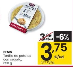 Oferta de Benis - Tortilla De Patatas Con Cebolla por 3,75€ en Eroski