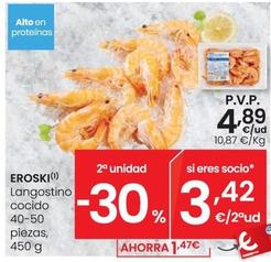Oferta de Eroski - Langostino Cocido 40-50 Piezas por 4,89€ en Eroski