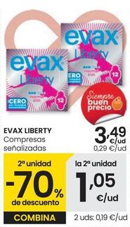 Oferta de Evax - Liberty Compresas Senalizadas por 3,49€ en Eroski