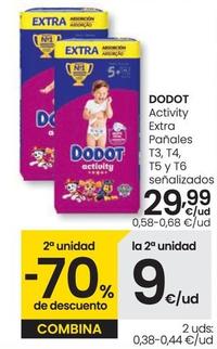 Oferta de Dodot - Activity Extra Panales T3, T4, T5 Y T6 Senalizados por 29,99€ en Eroski