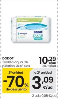 Oferta de Dodot - Toallita Aqua 0% Plastico por 10,29€ en Eroski