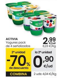 Oferta de Activia - Yogures Pack De 4 Senalizados por 2,99€ en Eroski