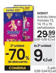 Oferta de Dodot - Activity Extra Panales T3, T4, T5 Y T6 por 29,99€ en Eroski