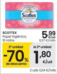 Oferta de Scottex - Papel Higienico 16 Rollos por 5,99€ en Eroski