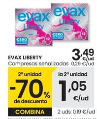 Oferta de Evax - Liberty Compresas Senalizados por 3,49€ en Eroski