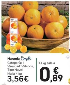 Oferta de Simply - Naranja por 3,56€ en Carrefour Express