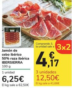 Oferta de Ibersierra - Jamón De Cebo Ibérico 50% Raza Ibérica por 6,25€ en Carrefour Express
