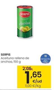 Oferta de Serpis - Aceituna Rellena De Anchoa por 1,65€ en Eroski