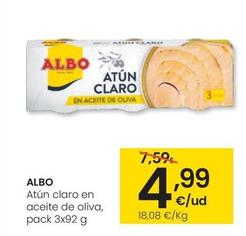 Oferta de Albo - Atun Claro En Aceite De Oliva por 4,99€ en Eroski